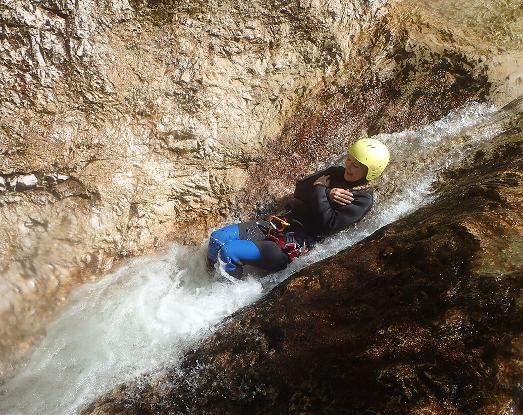 Most famous for canyoning in Soca valley is Suseč canyon, planty of slides
