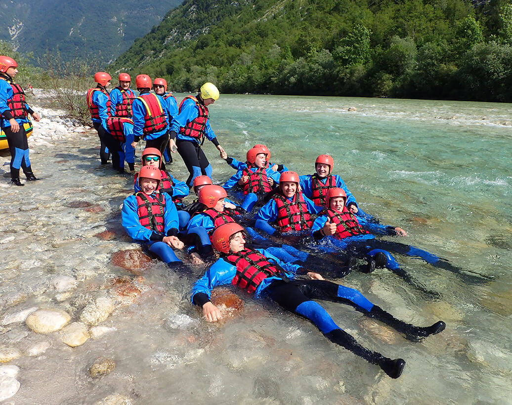 Rafting in Bovec for Scout groups and school groups, Soča river, Slovenia